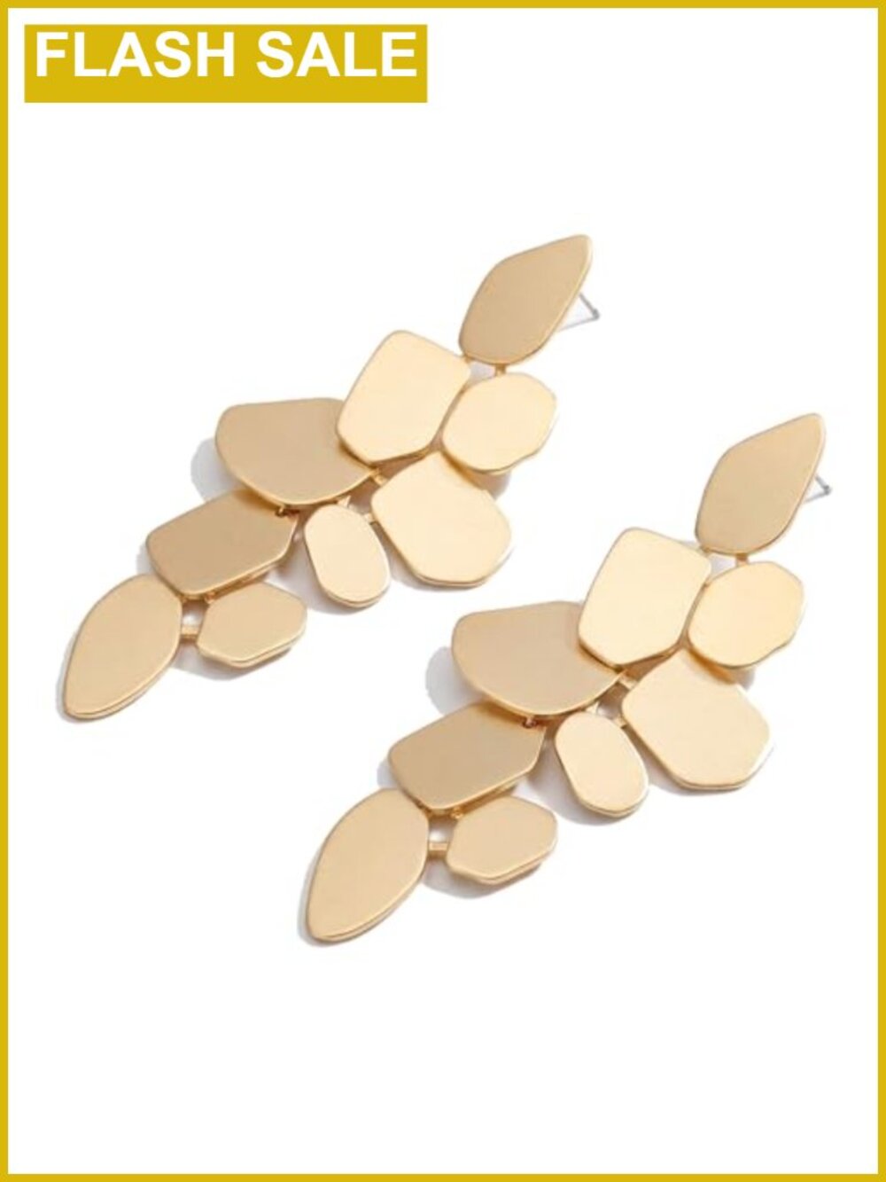 Geometric Drop Earrings Women Statement Dangle Gold Plated Stainless Steel